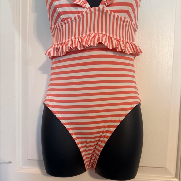 “J. CREW” Striped Ruffle Bathing Suit - Picture 7 of 16